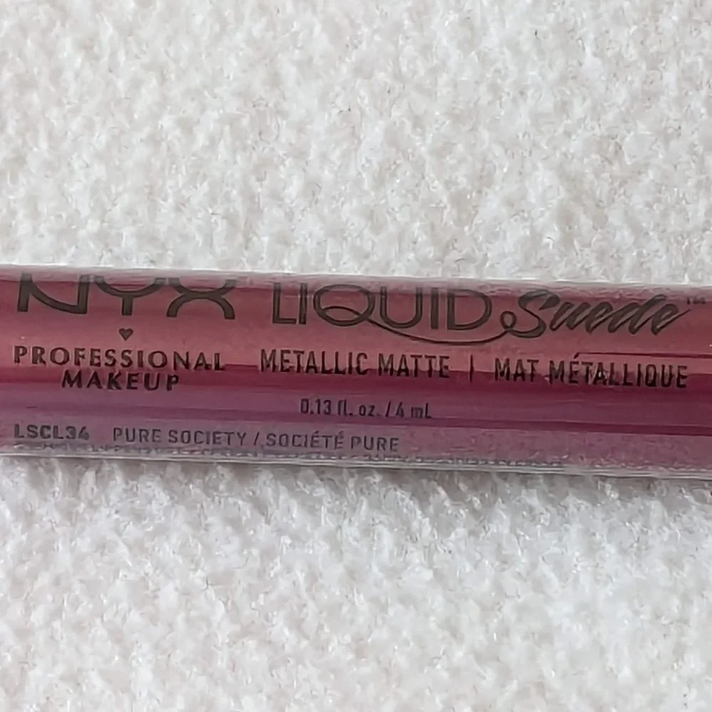 Pure Society (Deep Violet With Blue Pearl) Liquid Suede Metallic Matte Lipstick - Picture 8 of 14